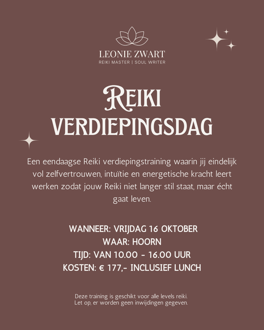 Reiki verdiepingstraining 16 oktober 2026