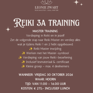 Reiki niveau 3a training vrijdag 30 oktober 2026