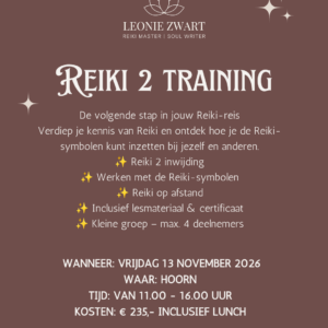 Reiki niveau 2 training vrijdag 13 november 2026
